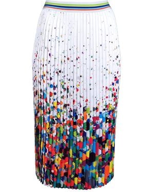Lalipop Design Splash Of Colour Pleated Midi Skirt - Blue