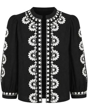Rose & Nancy Polly And Ivory Embroidered Easy Throw-On Jacket - Black