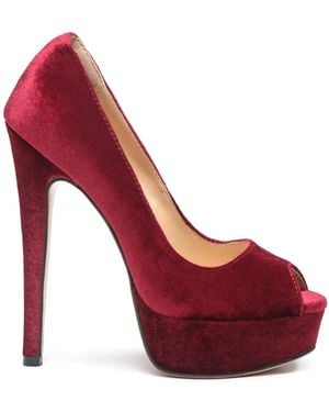 Rag & Co Brielle Peep Toe Stiletto Sandals - Red