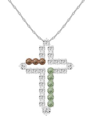 Arte Madrid Cruz Deconstructed Cross Pendant Necklace - Metallic
