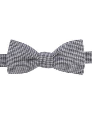 LE COLONEL Houndstooth Bow Tie - Grey