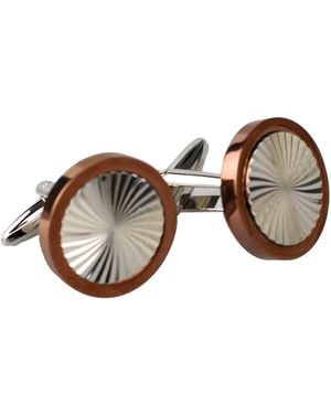 DAVID WEJ Rose Circle Wheel Cufflinks - Brown