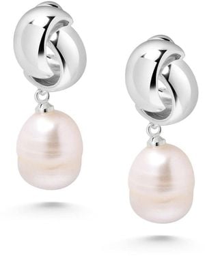 Nialaya Pearl Drop Earrings - Multicolour