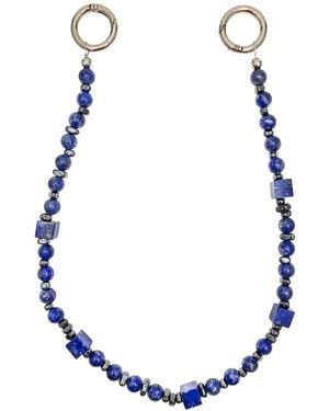 Farra Cube And Round Lapis Lazuli Phone Charm - Blue