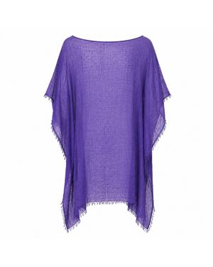 Nuvv Collection Sheer Kaftan – Lightweight Textured Beach Cover-Up - Purple