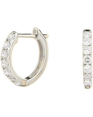Juvetti Stacy Diamond Huggie Hoop Earrings - Metallic