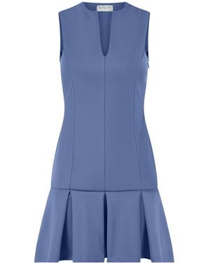 Celestine & Mae Estella Pleat Mini Dress - Blue