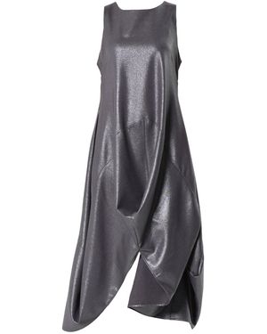 Metamorph Metallic Sleeveless Maxi Dress - Gray