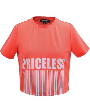 Smart and Joy Typo Print Crop T-Shirt - Red