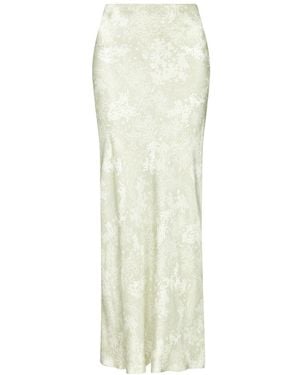 Lily Rou Neutrals Coral Midi Silk Slip Skirt - White