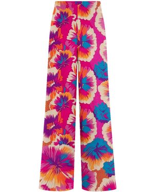 Aloha From Deer Tropicana Long Loose Pants - Red