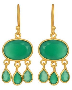 Opium Jewels Raindrop Earrings - Green