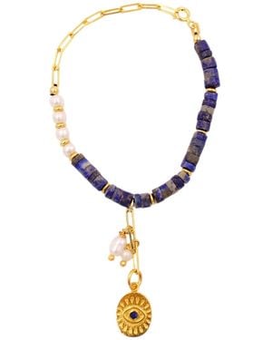 1610Istanbul Istanbulite Gemstone Evil Eye Bracelet - Metallic