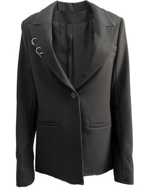 Galleriadele Wool Blazer With Piercings - Black