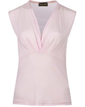 Conquista Rose Semi Sheer Tie Detail Top - Pink