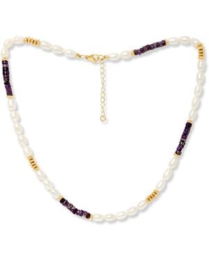 Pearls of the Orient Online Nova Oval Cultured Freshwater Pearl Necklace With Jasper & Beads - Metallic
