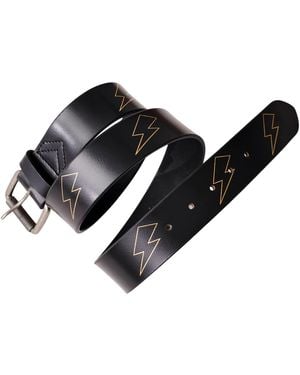 VIDA VIDA Lightning Strike Leather Belt - Black