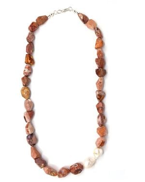 Shar Oke Mexican Fire Opal & Freshwater Pearls Necklace - White