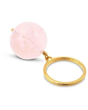 Amadeus Bubble Quartz Ring - Pink