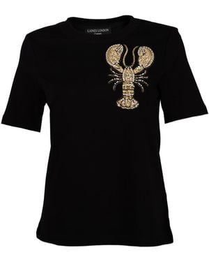 Laines London Laines Couture Embellished Lobster T-Shirt - Black