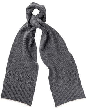 Kinalba Ladies Mid-Weight Ribbed Cashmere Scarf - Grey