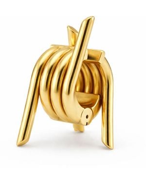 Born in Exile Statement Barbwire Brass Ear Cuff Half Opening - Metallic