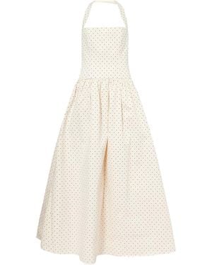 Amy Lynn Neutrals Judie Polka Print Maxi Dress - White