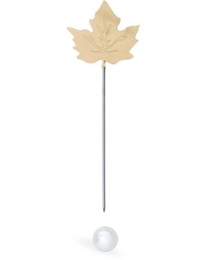 Silver Moon Sterling Brooch – Maple Leaf - White
