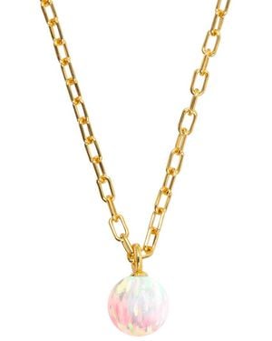 Ora Pearls Opia Sun Opal Chain Pendant - Metallic