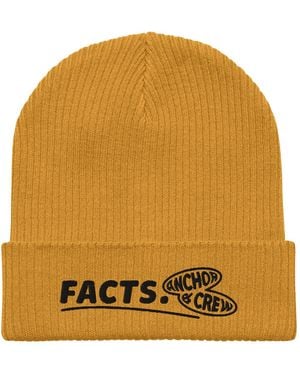 Anchor and Crew Mustard Facts Gen. Organic Cotton Embroidered Beanie - Yellow