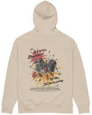 Anchor and Crew Neutrals Desert Dust If It's Nice Play It Twice Disco! Organic Cotton Embroidered Heavyweight Hoodie - Natural