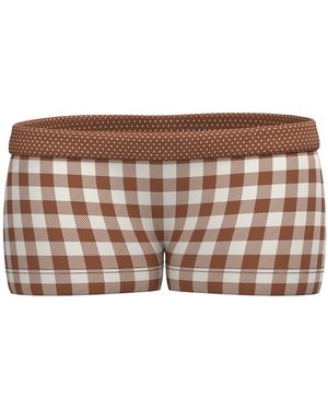 Blackbough Swim Tatum Reversible Swim Shorts Mocha Polka - Brown