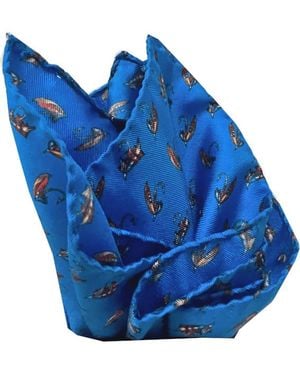 Lazyjack Press Show Me Your Fly Pocket Square - Blue