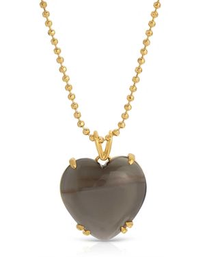 Glamrocks Jewelry Moonstone Heart Necklace - Metallic