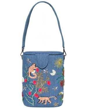 Simitri Palm Paradise Bucket Bag - Blue