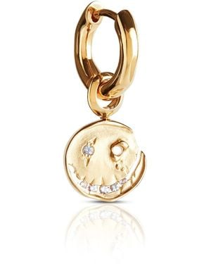 Kasun Smile Hoop Earrings – December – Tanzanite – Plated - Metallic