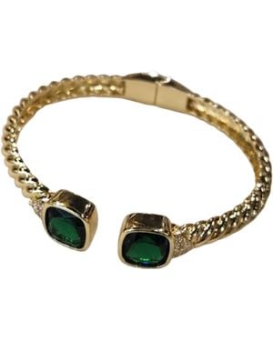 Saachi Gemstone Bangle Metal Bracelet - Metallic