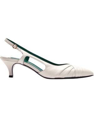 Florrie London Maude 50Mm Slingback Leather Pump Ivory - White