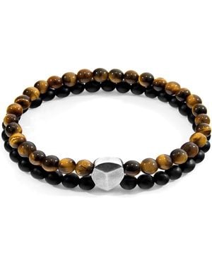 Anchor and Crew Brown Tigers Eye Iguazu Silver & Stone Bracelet