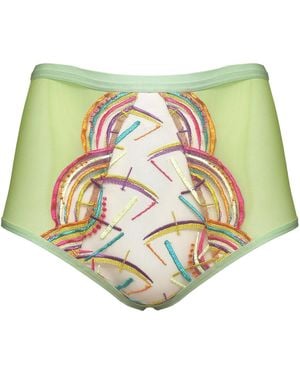 Somewhere Never Disco Deco High Waisted Knicker - Green