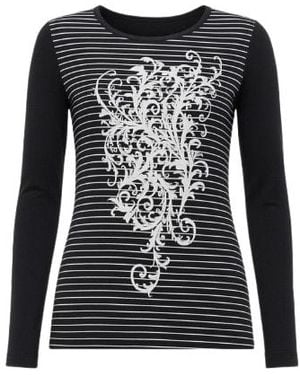 Conquista Striped Long Sleeve Tee - Black