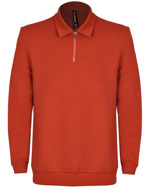 DAVID WEJ Enzo Cotton Zip Polo – - Red