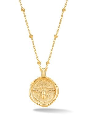 Dower & Hall Queen Bee Talisman Necklace - Metallic