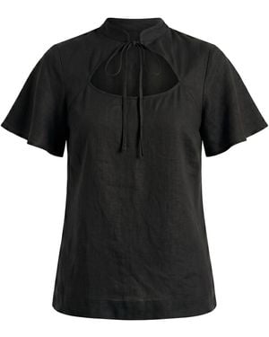 Lily and Lionel Camille Flutter Sleeve Top - Black