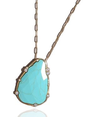 Rare Matters Jewelry Organic Teardrop Necklace - Blue