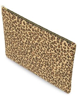 Ark Jewellery by Kristina Smith Leopard Print Napa Leather Clutch Bag - Metallic