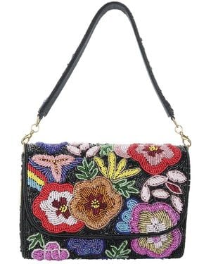 Pode Frida Beaded Floral Clutch - Black