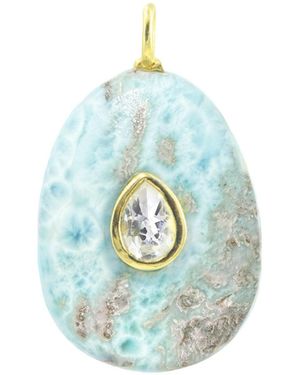 KAMARIA Larimar Gemstone Pendant With Topaz - Blue