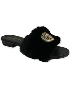 DAMAPREZIOSA Victoria Flat Sandal - Black