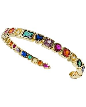 Farra Colourful Zircon Bangle Bracelet - Metallic